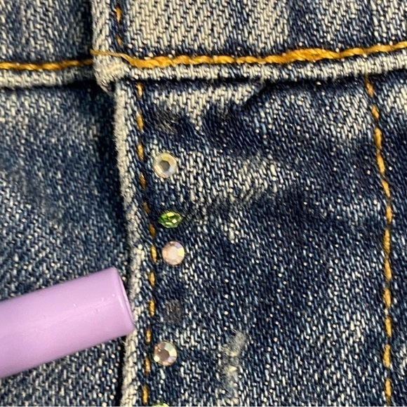 X2 Denim Laboratory Ultra Low Rise Embellished Flare Jean, Size 30 - Picture 15 of 15